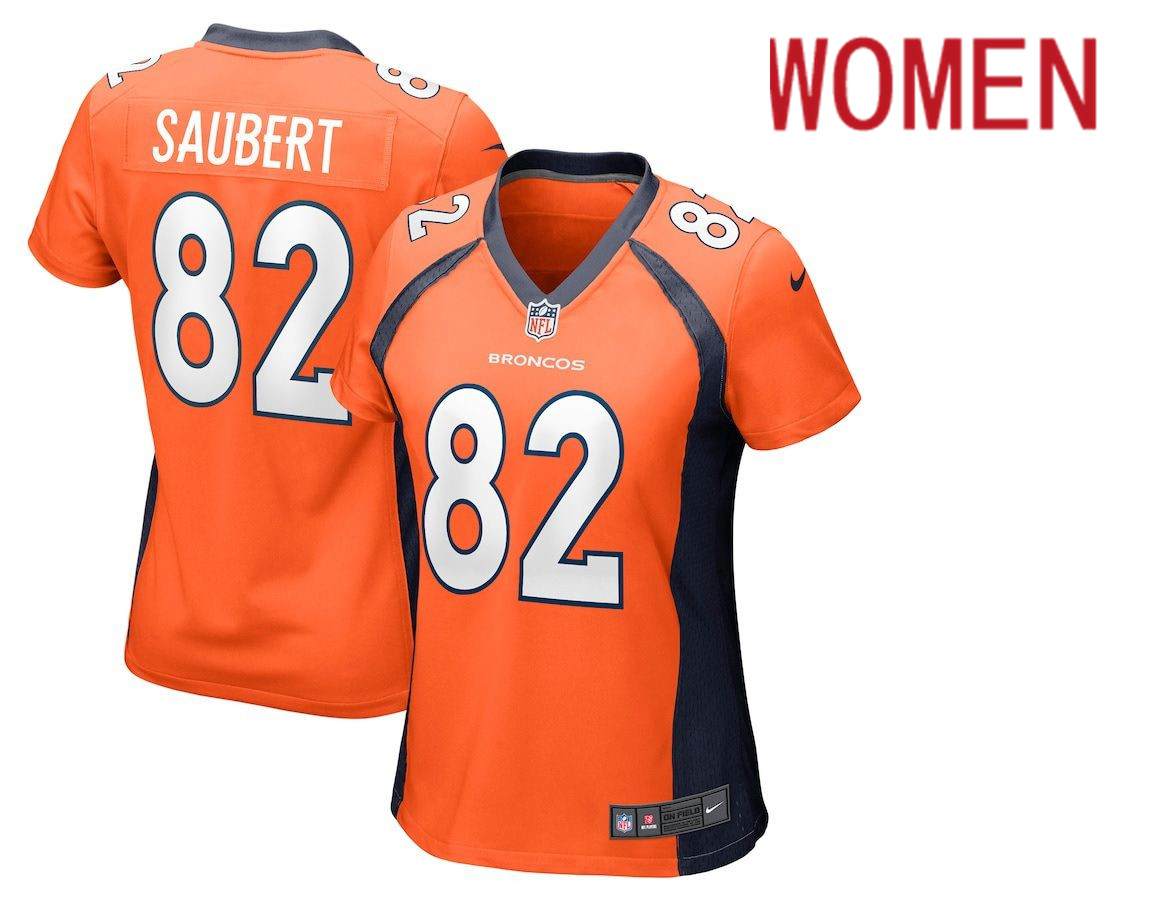 Women Denver Broncos #82 Eric Saubert Orange Nike Game NFL Jersey